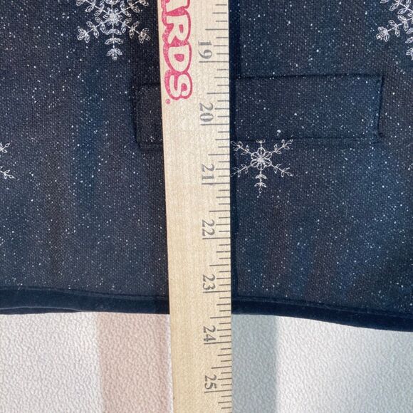 Talbots Christmas Grandmacore Sweater Vest L Dark Grey Wool Blend Embroidered - Picture 4 of 10